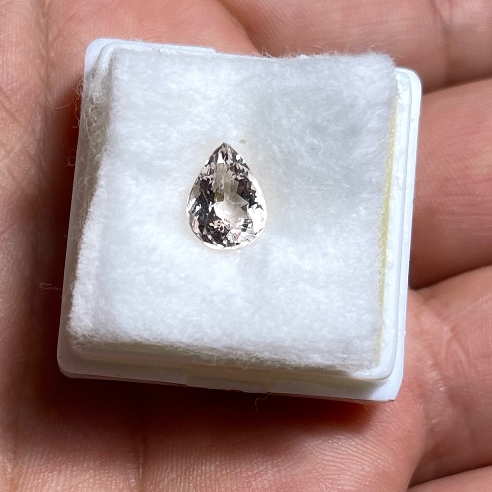 Natural Peach color Morganite Cut Pear Shape Loose Gemstone 1.35 ct